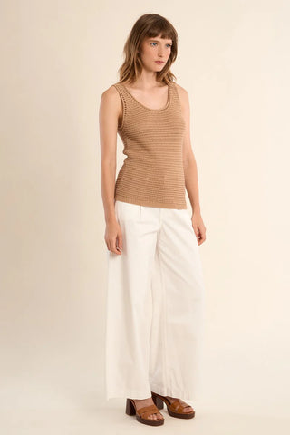 Molly Bracken - Ladies Knitted Tank Top - Beige