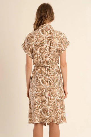 Ladies Woven Dress - Camel Mathilde