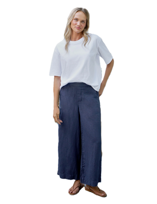 Frank &amp; Eileen Pull On Crop Wide Leg - Navy&nbsp;