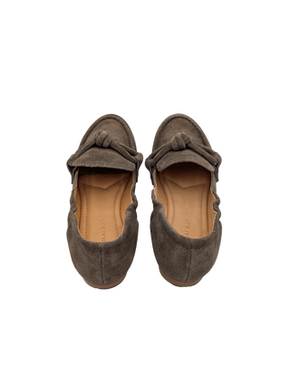 Anya Flat - Dark Taupe Suede