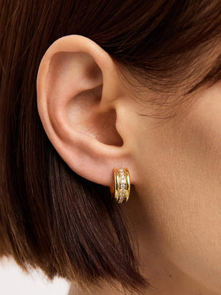 Asher Triple Huggie Earring - Gold
