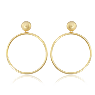 Mini Visage Earrings - Brushed Gold