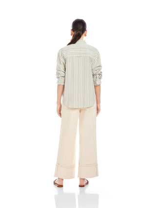 Leighton Ruched Sleeve Shirt - Sage