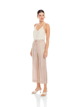 Tasha Cropped Drawstring Pants - Khaki