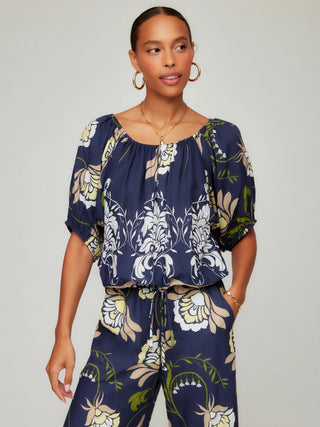 Kasey Peasant Top - Print