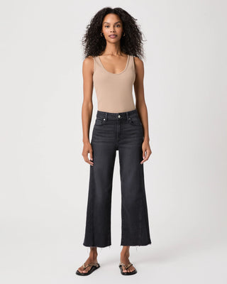 Paige Anessa W/ Twisted Outseam Panel/ Raw Hem - Ink Black