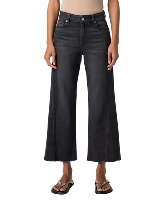 Paige Anessa W/ Twisted Outseam Panel/ Raw Hem - Ink Black