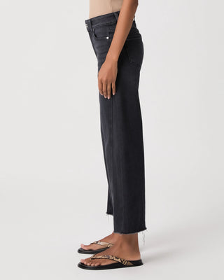 Paige Anessa W/ Twisted Outseam Panel/ Raw Hem - Ink Black