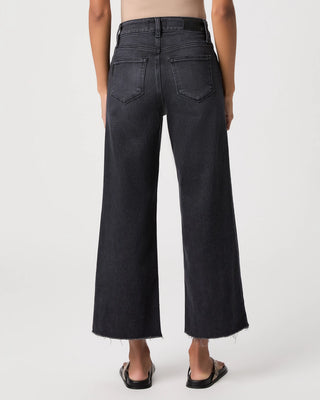 Paige Anessa W/ Twisted Outseam Panel/ Raw Hem - Ink Black