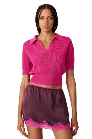 Steve Madden Lark Sweater Top - Pink Violet