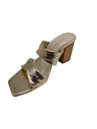Alia Leather Heel - Gold Metallic
