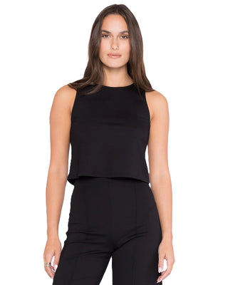 Ponte Knit Tank Top - Black