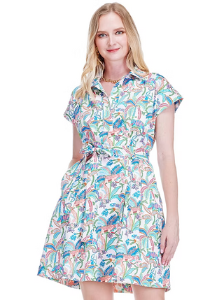 Jade Fit &amp; Darts Dress - Chameleon Paradise