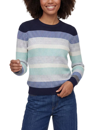 Maggie Stripe Crew - Patriot Navy