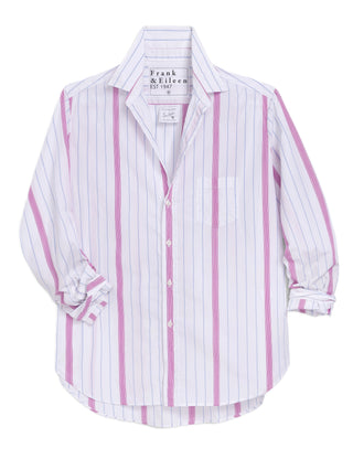 Relaxed Button Up Shirt - Multi Stripe Pink Blue