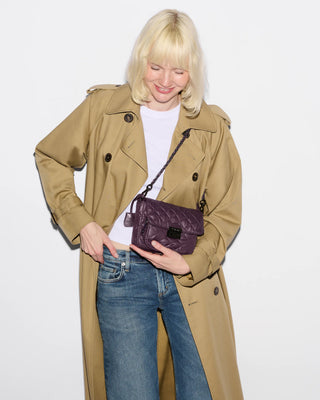 MZ Wallace Small Crosby Lock Crossbody II - Raisin
