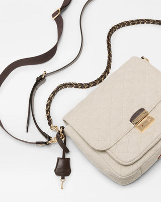 MZ Wallace Medium Crosby Lock Crossbody - Sandy Linen