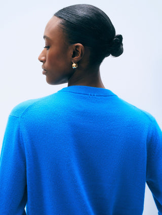 White & Warren Cashmere Crew - Bright Azure