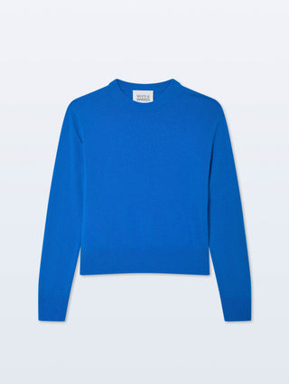 White & Warren Cashmere Crew - Bright Azure