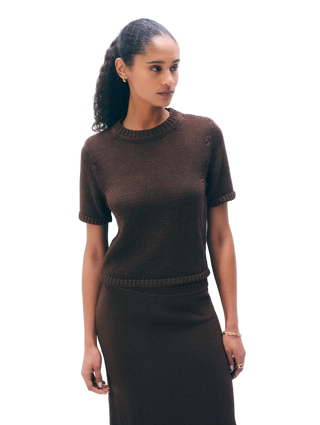 White + Warren - Luxe Organic Cotton T-Shirt - Darl Espresso