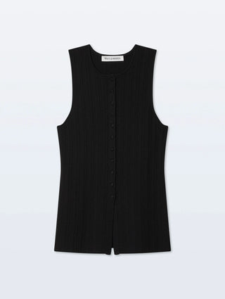 White & Warren Superfine Viscose Vest - Black