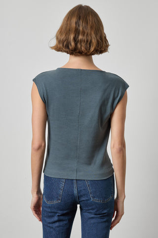 Lilla P Drape Neck Wedge Top - Mineral