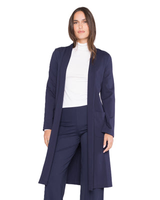 Ponte Knit Smoking Jacket - Navy