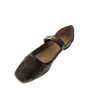 Michaela Flat Silk Velvet - Dark Silver