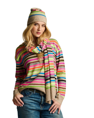 Lisa Todd Hype The Stripe Scarf - Oat Multi