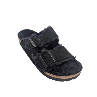 Arizona Sandal W/ Shearling - Black