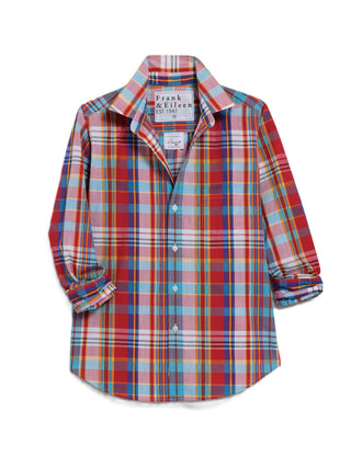 Tailored Button Up Shirt - Primary Color Plaid
