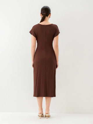 Fifteen Twenty Marisa Side Knot Dress - Brown