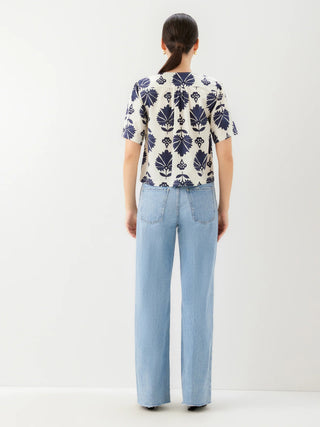 Fifteen Twenty- Nadine Bow Detail Top - Print