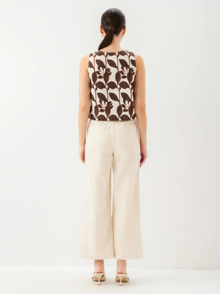 Fifteen Twenty Emery Tie Front Sleeveless Top - Print