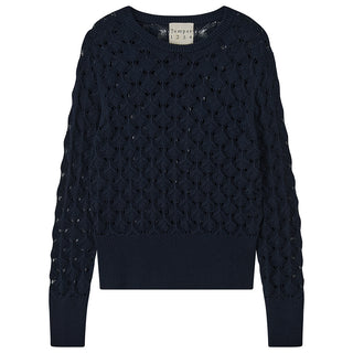 Jumper 1234 Open Lace Crew - Navy