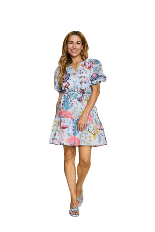 Blake Dress - Azure Garden Bouquet