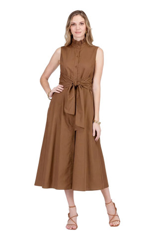 Jade Back Wrap Maxi Dress - Brown