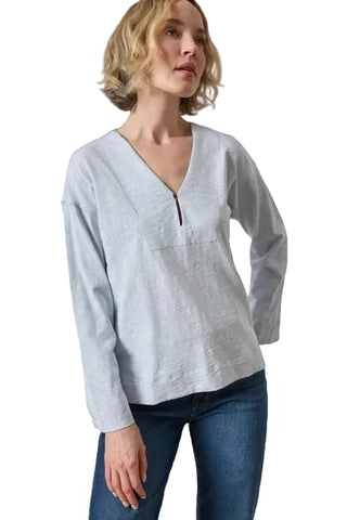 Lilla P Keyhole Easy Cuffed Tee - Glacier