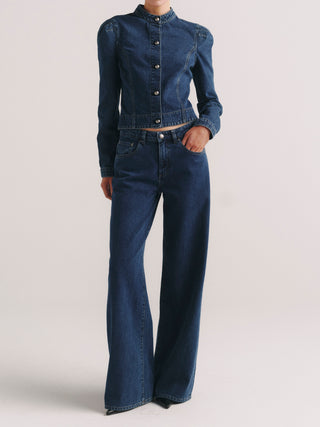 DL1961 Sculpted Denim Top - Moon Lake