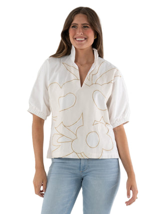 Poppy Top - Beige Bloom