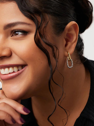 Ash Double Hoop Earring - 14K Gold & Rhodium