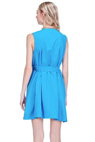 Mini Pleated Dress - Turqoise