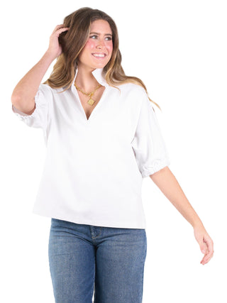 Poppy Top - White Ponte