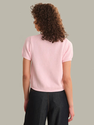 525 America Banks Rolled Ege Sweater Tee- Ballet Slipper