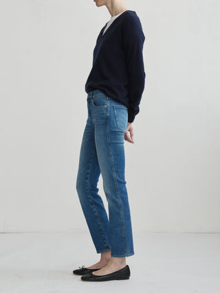 DL 1961 Mara Straight: Mid Rise Instasculpt Ankle - Crisp Air