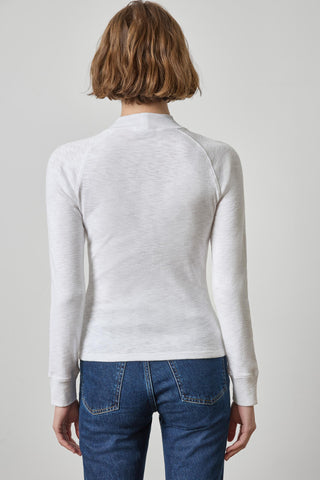 Lilla P Raglan Long Sleeve Mock Neck - White