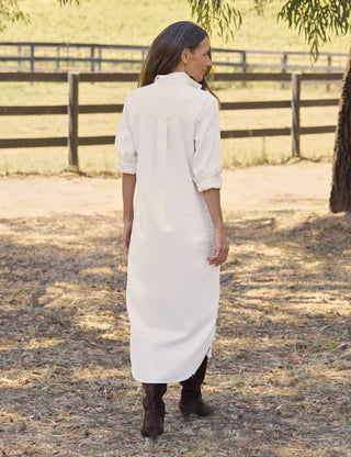 Frank and Eileen Maxi Shirtdress - Vintage White