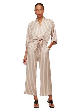 Tasha Cropped Drawstring Pants - Khaki