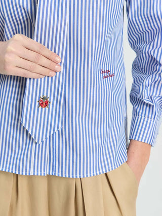 Vilagallo Blouse Blue + White Stripe