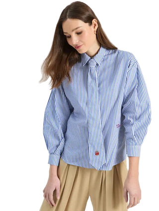 Vilagallo Blouse Blue + White Stripe